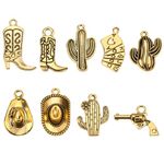 3.5 Ounces Western Cowboy Charms, Metal Cowboy Pendants Alloy Boot Gun Hat Pendants Antique Gold Charms for Jewelry Making Necklace Earrings Bracelet Keychain Gifts DIY Craft Findings