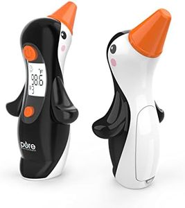 Pure Enrichment® PureBaby® Penguin Ear Thermometer - InstaRead™ Technology, LCD Backlit Display, 10 Memory Settings, Dual Scale Readings, Fever Alert, & Cover - Ideal for All Ages, Babies and Children