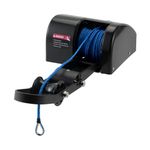 35 lbs Electric Anchor Winch, 12V Boat Anchor Winch-Marine Saltwater Anchor Windlass Kit with Remote Control & 100-feet of Pre-Wound Anchor Rope for Speedboats, Wench-Anchors - Complete Set Black