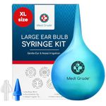 Medi Grade Large Ear Bulb Syringe Ear Wax Removal Kit, 90ml - Translucent Bulb Ear Syringe Kit for Removing Ear Wax with Quad-Stream Tip Ear Cleaner - Travel Friendly and Gentle Earwax Removal Tool