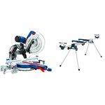 BOSCH GCM12SD 15 Amp 12 Inch Corded Dual-Bevel Sliding Glide Miter Saw with 60 Tooth Saw Blade + BOSCH GTA3800 Folding Leg Miter Saw Stand