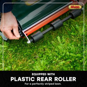 Webb Sidewheel Manual Cylinder Lawnmower, 30cm, 4 Heights, 17L Box