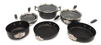 Calphalon Select by Space Saving Hard Anodized Nonstick Cookware Set, 9 Piece