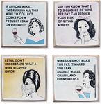 Wine Coasters with Holder - Funny G