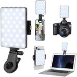 Portable Selfie Phone Light with Front & Back Clip, LED Video Light Photography Lighting Lamp with 3 Light Modes for iPhone Computer Laptop Cameras Vlogging Makeup Tiktok