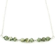 Sterling Silver Rainforest Jasper Necklace ~ Natural Stone Necklace ~ Sterling Silver Necklace ~ Green Stone Necklace ~ Green Necklace ~ Silver Rhyolite Necklace ~ Sterling Silver Jasper Necklace