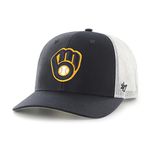 '47 MLB Men's Trucker Snapback Adjustable Hat, Navy, One Size