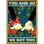 NAIMOER Love Diamond Painting Kits for Adults, Full Drill Inspirational Quotes Diamond Painting Kits, DIY 5D Diamond Painting Diamond Art Kits for Home Decor 30X40cm (You and Me, We Got This)