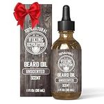 Viking Revolution Beard Oil for Men Unscented - All Natural Argan & Jojoba Oils (28g) - Softens, Smooths & Strengthens Beard Growth - Grooming Beard and Mustache Maintenance