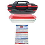 Pyrex 4-Piece Picnic Bundle with Glass Dish, Lid, and Hot/Cold Pack Made in The USA