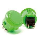 SANWA 2 pcs OBSF-30 Original Push Button 30mm - for Arcade Jamma Video Game & Arcade Joystick Games Console (Green) S@NWA