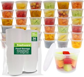 Freshware Food Storage Containers [36 Set] 16 oz Plastic Deli Containers with Lids, Slime, Soup, Meal Prep Containers | BPA Free | Stackable | Leakproof | Microwave/Dishwasher/Freezer Safe