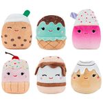 Squishville by Original Squishmallows Sweet Tooth Squad Plush - 2-Inch Bernice, Chanel, Cinnamon, Carmelita, Maya & Clara Plush - Toys for Kids, Multicolor, SQM0216