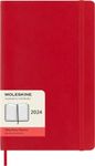 Moleskine 2024 Daily Planner, 12M, Large, Scarlet Red, Soft Cover (5 x 8.25)