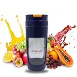 ZiaWorld 600ml Portable Juicer Blender for Juice, Milkshake, Smoothies, Protein Shakes, Portable Cordless Mini Travel Mixer, Rechargeable, Lid & Sip Spout, Blend Ice & Frozen Fruit, for Gym, Blue