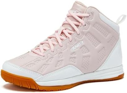 AND1 Showout Girls & Boys Basketball Shoes Kids, Boys High Top Sneakers- Light Pink, 3 Little Kid