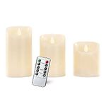 Flameless LED Candles Battery Operated Real Wax Flickering Flame with Remote Set of 3 by Crystals®