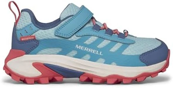 Merrell Moab Speed 2 Low Alternative Closure Waterproof Sneaker, Turq/Coral, 3 US Unisex Big Kid
