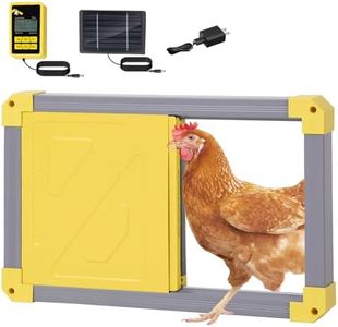 Aivituvin Automatic Chicken Coop Door Opener with Heating and Anti-Pinch Function Solar Powered Auto Chicken House Run Door（Grey）