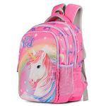 VISMIINTREND school bag for girls kids | backpack for boys | 5 – 10 years | casual daypack | picnic | 16 inch | unicorn | dinosaur | customized gifts, birthday, diwali (Unicorn)