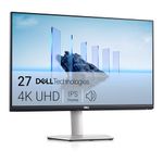 Dell S2721QSA 27 Inch 4K UHD (3840x2160) Monitor, 60Hz, IPS, 4ms, AMD Radeon FreeSync, 99% sRGB, Built-in Speakers, DisplayPort, 2x HDMI, 3 Year Warranty, Silver