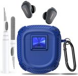 Olytop for New Bose QuietComfort Earbuds II (2022) / Ultra (2023) Case Cover with Lock Clip&Cleaner kit Pen, Rugged Shockproof Protective Hard Skin with Carabiner Men Women for Bose QC 2 - Blue