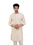 Manyavar Men's Cotton Kurta (MK50102-302-XL_Cream_42)