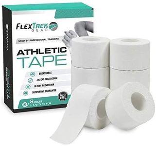 Athletic Tape – 8 Adhesive Rolls-1.5" X10 Yards per roll -No-Sticky Residue – White Medical Tape - Sport Tape -Skin Friendly Athletic Tape