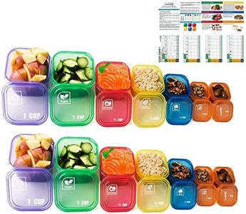 TRADERPLUS Portion Control Containers,14 Containers 21 Day Food Portion Fix Labeled Meal Food Containers Kit