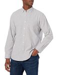 Amazon Essentials Men's Regular-Fit Long-Sleeve Solid Pocket Oxford Shirt, Grey, Large