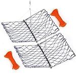 Windyun 2 Set Foldable Blue Crab Trap with Bait Clip and Orange Braided Line Crab Trap Crabjaw Crab Snare Crab Nets for Crabbing Crab Lobster Fish