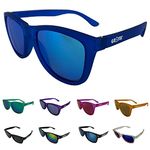 gr8ful® Sunglasses for Men & Women | Ladies & Mens Shades | Retro Sun Glasses for Outdoors, Hiking, Walking, Golf, Fishing, Cycling, Running | UV Protection Polarized (Blue Frame, Blue Mirror Lens)