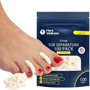 Premium Foam Toe Separators - Toe Spacers for Corn, Bilster, and Hammer Toe Relief - 1/4 Inch - Bulk Pack of 100 Toe Pads