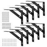 JAPCHET 10 PCS 6 Inch Shelf Support Bracket, 15cm Triangle Shelf Support Bracket with Screws, Shelf Bracket for Bookshelf, Cupboard