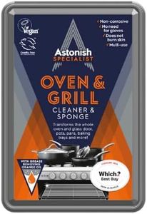 Astonish Specialist Oven & Grill Cleaner & Sponge, 250g – Powerful Degreasing Paste with Orange Oil, Restores Shine Without Harsh Chemicals – For Ovens, Grills, Racks & Toughened Glass