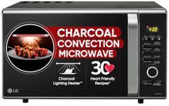 LG 28 L Charcoal Convection Microwave Oven (MJ2887BFUM, Black, with 360° Motorised Rotisserie & Charcoal Lighting Heater with 10 years warranty)