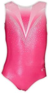 Destira Gymnastics Leotards for Girls, Dreamworld - Premium Hologram Fabric w/Dazzling Rhinestone Crystals - Dance, Cheer, Yoga, & More, Child S (6)