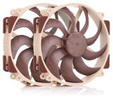 Noctua NF-A14x25r G2 PWM Sx2-PP, Push-Pull Set of two Premium-Quality Quiet 140mm PC Fans (Brown)