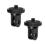 Tripod Mount Adapter for Gopro 2 Packs CNC Aluminium Metal 1/4" -20 Conversion Adapter Camera Tripod Mount Accessories for Gopro Hero 11 10 Insta360 X4 X3 Sony Xiaomi Yi and Other Action Cameras