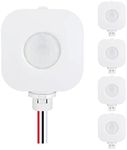 ECOELER Ceiling Occupancy Motion Sensor Switch, High Bay Fixture Mount 360° Ceiling Automatic Light Switch, 120/277VAC, UL, FCC Approved Passive Infrared Sensor, Neutral Wire Required, Pack of 5