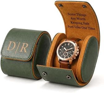 Personalized Leather Watch Case for Men - Custom Watch Holder, Travel Roll, Jewelry Organizer Gifts For Father's Day, Boyfriend, Groomsmen, Birthday, Wedding, Anniversary, Husband, Gift for Him