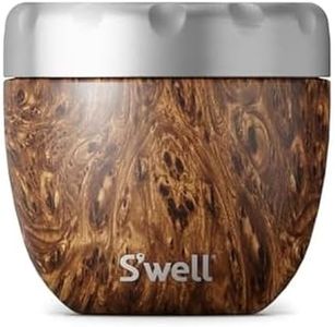 S'well,Stainless Steel Eats 2-in-1 Nesting Food Bowls, 21.5 oz, Teakwood