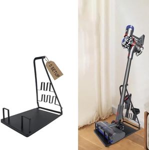 IZSOHHOME No Installation Required-Vacuum Stand,Storage Stand Docking Station Holder,Stable Metal Storage Bracket Stand Holder,Compatible with Dyson, Eureka,Tineco and Most Stick Vacuum(Black)