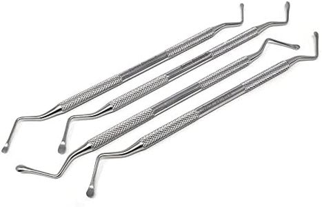 Lucas Curette Dental Set of 4 Surgical Bone Curettes Made of Stainless Steel to Easily Remove Granulation Tissue Oral Care Double Sided Set