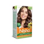 Nisha Creme Hair Color, Permanent Hair Colour Chocolate Brown, Silky & Shiny 100% Grey Coverage Rich Bright Long Lasting Hair Colouring For Ultra Soft Deep Shine Hair Dye (Pack of 1)