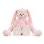 DEMDACO Heartful Hugs 14.5 x 12.5 Inch Polyester, Soft Cuddly, Weighted, Toy, Plush Stuffed Animal Pink and Grey, Bunny Rabbit