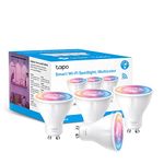 Tapo Wi-Fi GU10 LED Bulbs, Multicolour LED Spotlight Bulbs,16 Million Colours, White Tunable, Remote Control, Energy Saving,Works with Alexa&Google, No hub required Tapo L630 (4-pack) [Energy Class E]