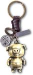 AuPra Pig KeyChain Gift Women & Men Leather 3D Animal KeyRing Home Car Door Keys Holder Ladies Funny Piggy Present