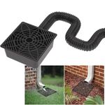 YOTODY Gutter Downspout Extension,Upgraded No Dig Catch Basin Low Profile Downspout Extender,Extendable from 1.34’ to 5.1’(White Basin kit)