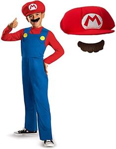 Disguise Nintendo Super Mario Bros DISK73689L Classic Costume, (Small 4-6 years), Red, Blue